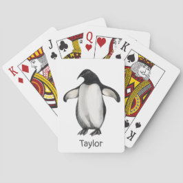 Niedlicher Funny Pinguin Animal Zeichne Ihren Text Spielkarten