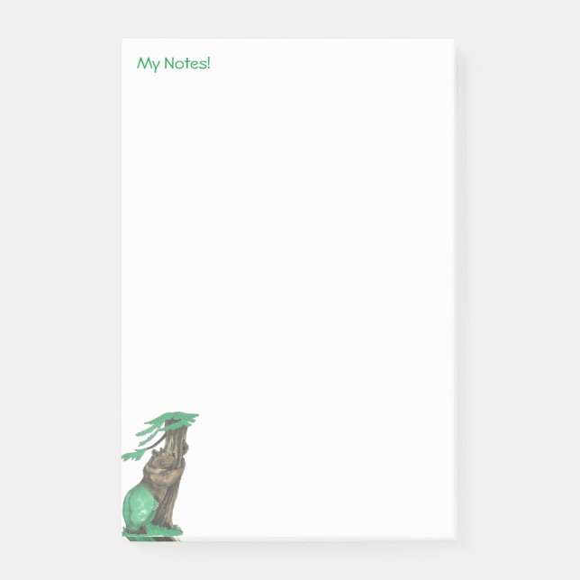 Niedlicher Funny Tree umarmender Bär Extravagante  Post-it Klebezettel (Vorderseite)