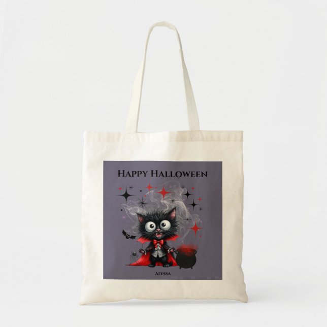 Niedlicher Funny Vampire Kitten Halloween Trick od Tragetasche (Vorne)