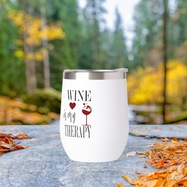 Niedlicher Funny Wine ist meine Therapie (Außenbereich)