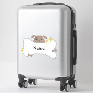 Niedlicher, für Puppy personalisierbarer Vinyl-Au Aufkleber
