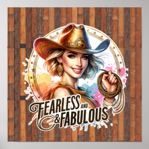 Niedlicher furchtloser fabelhafter Western Poster