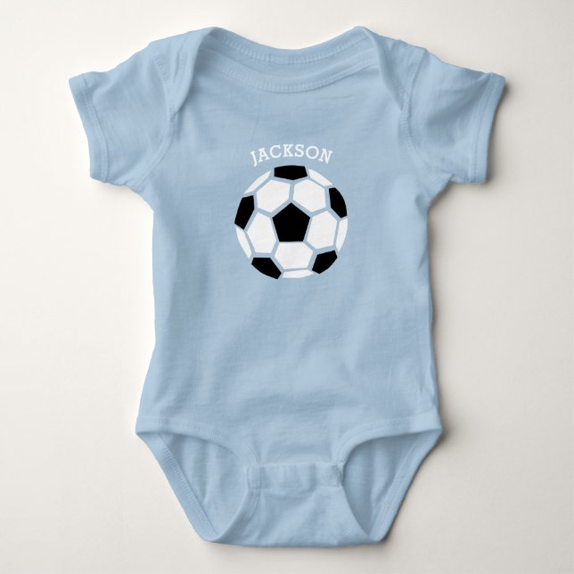 Niedlicher Fußball-Ball Personalisiert Baby Sports Strampler (Vorderseite)