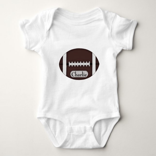 Niedlicher Fußball mit individuellem Namen Baby Strampler (Vorderseite)