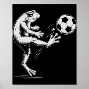 Niedlicher Fußballfrosch Spiel Ziel Kinder Mama Poster