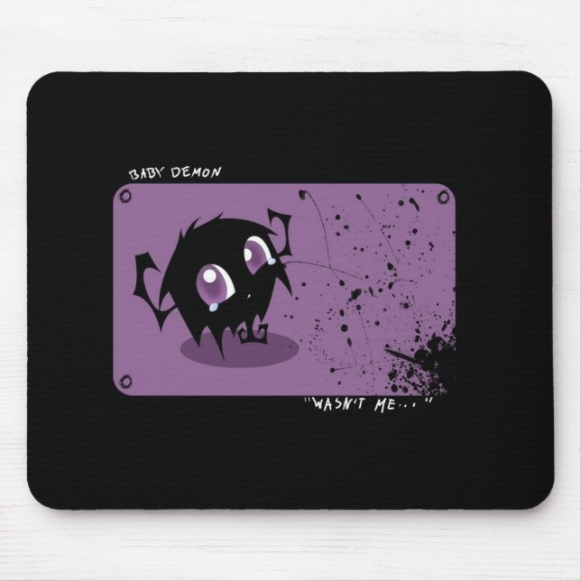 Niedlicher Fuzzy-Dämon-Cartoon Mousepad (Vorne)