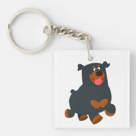 Niedlicher Gamboli-Cartoon Rottweiler Akryllischer Schlüsselanhänger