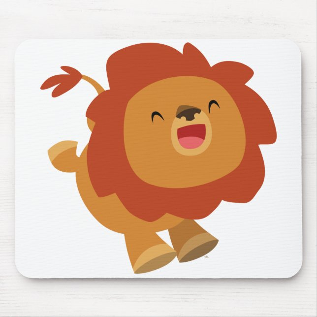 Niedlicher Gamboling-Cartoon Lion Mousepad (Vorne)