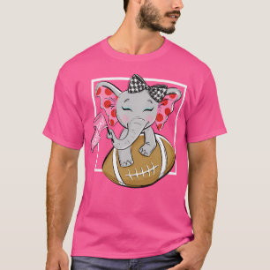 Niedlicher Game Day Elephant Women and Girls Footb T-Shirt