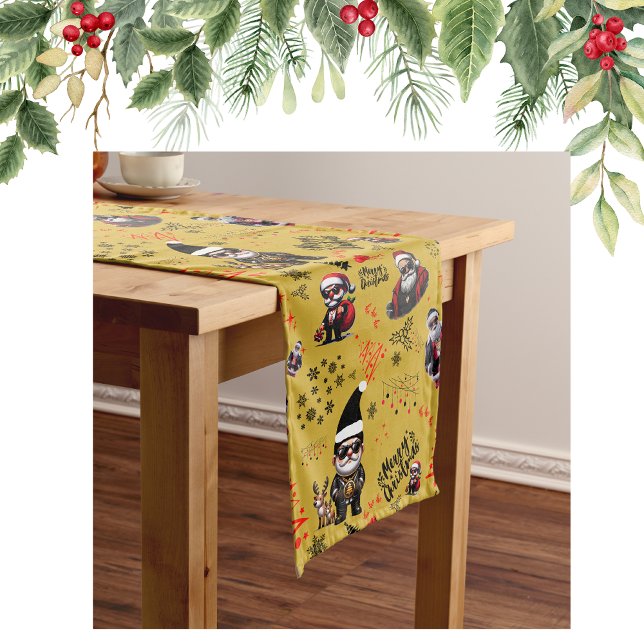 Niedlicher Gangster Weihnachten Weihnachten auf Go Großer Tischläufer (Von Creator hochgeladen)