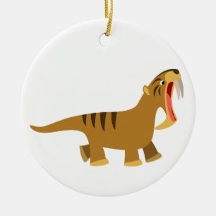 Niedlicher Gaping Mund Cartoon Thylacosmilus Ornam Keramikornament