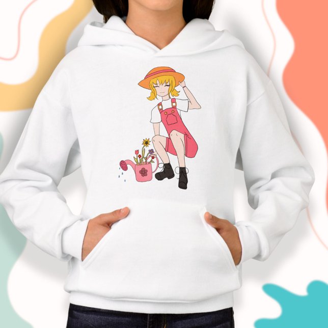 Niedlicher Garten und Blume Girl Blond Hoodie (Von Creator hochgeladen)