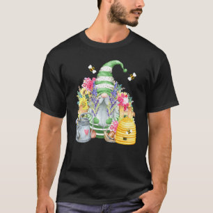 Niedlicher Gartenzwerg mit Bienen und Blumen Gärtn T-Shirt