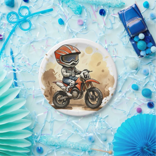 Niedlicher Geburtstag eines Motorrads Pappteller (Party)