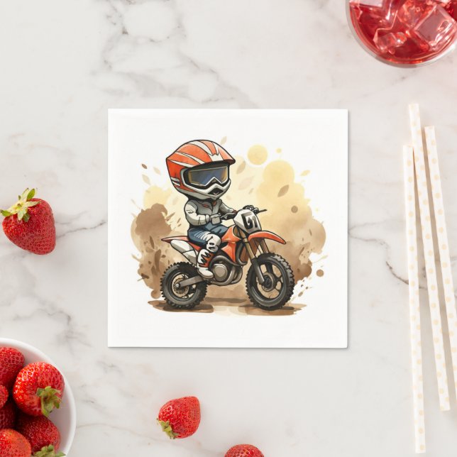 Niedlicher Geburtstag eines Motorrads Serviette (Beispiel)