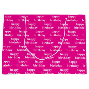 Niedlicher Geburtstag von Fuchsia typografie Mädch Große Geschenktüte