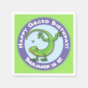 Niedlicher Gecko Klettersteiger Cartoon Serviette
