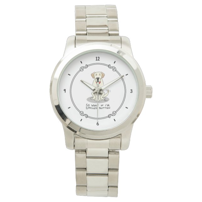 Niedlicher gefleckter Rottengelber Rückgrat Armbanduhr (Vorderseite)
