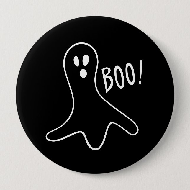 Niedlicher Geist Booo Halloweens Button (Vorderseite)