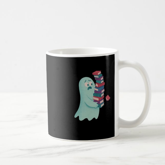 Niedlicher Geist, der zu viele Bücher führt Kaffeetasse (Rechts)