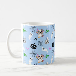 Niedlicher Geist Französisch Bulldog Kürbis Hallow Kaffeetasse