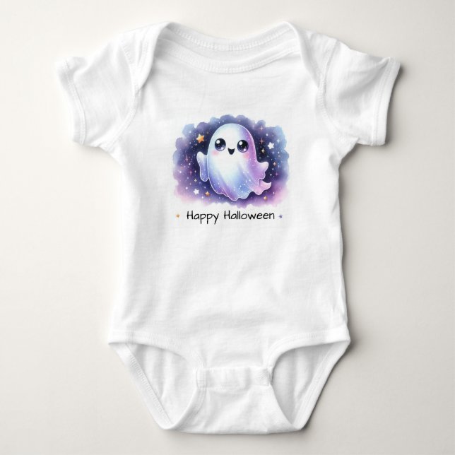 Niedlicher Geist, glückliches Halloween Baby Strampler (Vorderseite)