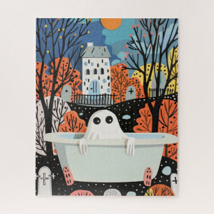 Niedlicher Geist in Bathtub 3D Halloween-Kunst