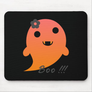 Niedlicher Geist mit Blume und Wort "Boo" Mousepad