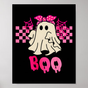 Niedlicher Geist mit Bow-Boo-Halloween für Mädchen Poster