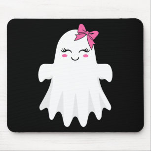 Niedlicher Geist mit Bow-Boo-Halloween-Kostüm für  Mousepad