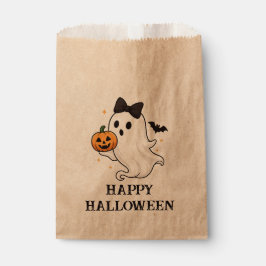 Niedlicher Geist mit Bow und Pumpkin | Halloween Geschenktütchen