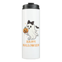 Niedlicher Geist mit Bow und Pumpkin | Halloween