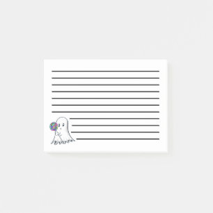 Niedlicher Geist mit Lolipop Post-It-Notes Post-it Klebezettel
