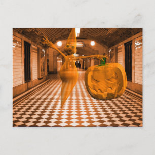 Niedlicher Geist mit Pumpkin Postkarte