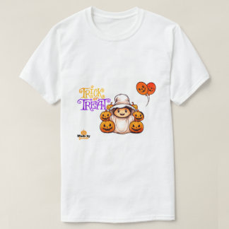 Niedlicher Geist mit Pumpkins Trick oder Treat Hal T-Shirt