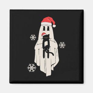 Niedlicher Geist mit Weihnachtsmannmütze mit schwa Magnet