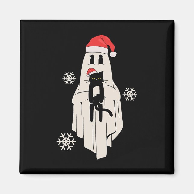 Niedlicher Geist mit Weihnachtsmannmütze mit schwa Magnet (Vorne)