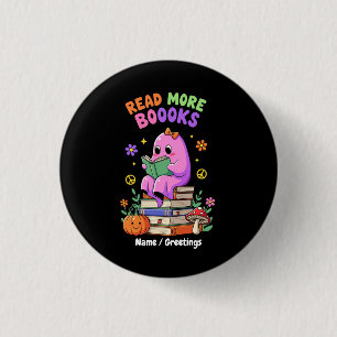 Niedlicher Geist "Read More Booooks" Witziges Hall Button