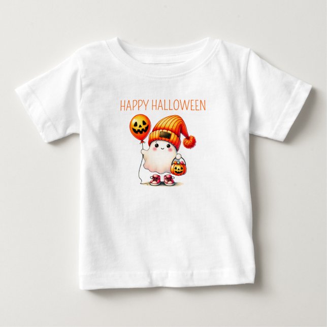 Niedlicher Geist und Pumpkins Kinder glückliches H Baby T-shirt (Vorderseite)