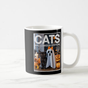 Niedlicher Geist und Schwarze Katze Funny Hallowee Kaffeetasse