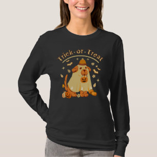 Niedlicher Geisterhund Retro Spooky Season Funny H T-Shirt