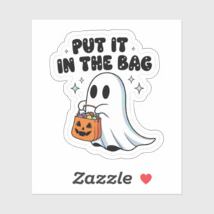 Niedlicher Geistersticker - Halloween "Put It In B Aufkleber