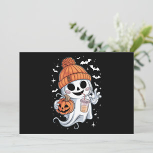 Niedlicher Geistertrinkkaffee zu Halloween-Eiskaff Einladung