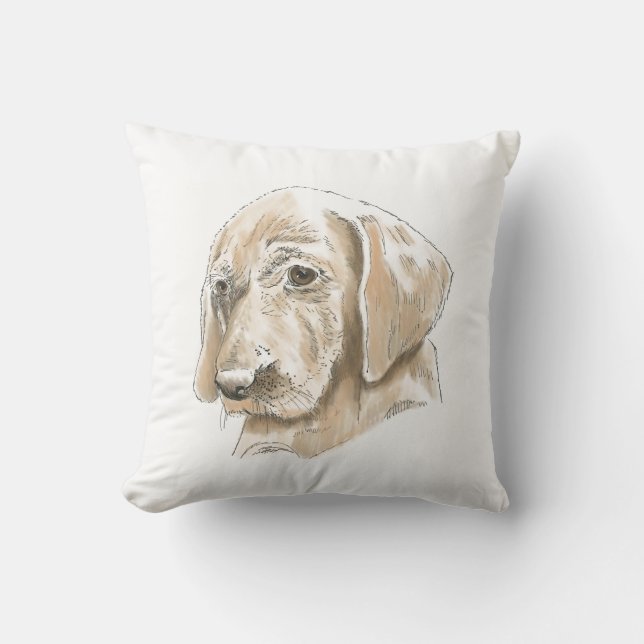 Niedlicher Gelbe Labrador Kissen (Vorderseite)