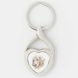 Niedlicher Gelbe Labrador Welpe Liebe Schlüsselanhänger
