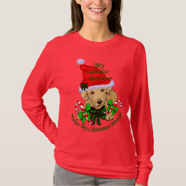 Niedlicher Gelbe Labrador Welpen Weihnachten T-Shirt