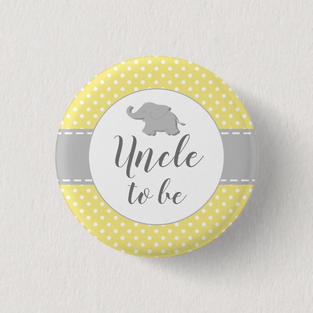 Niedlicher, gelber Babyduschring Button (Vorderseite)