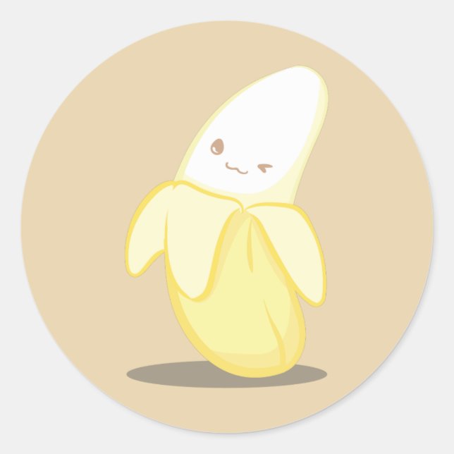 Niedlicher gelber Bananen-Aufkleber Runder Aufkleber (Vorderseite)