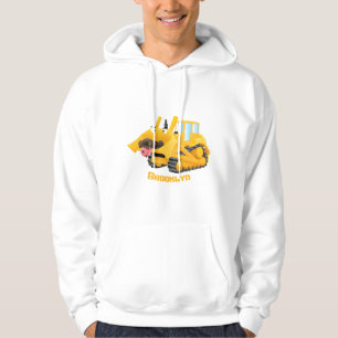 Niedlicher gelber Bulldozer-Comiczeichner Hoodie
