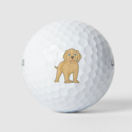 niedlicher gelber Labradgolf Golfball